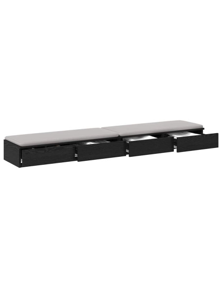 Cassetti per letto Rovere Nero 180 x 36,5 x 16,5 cm