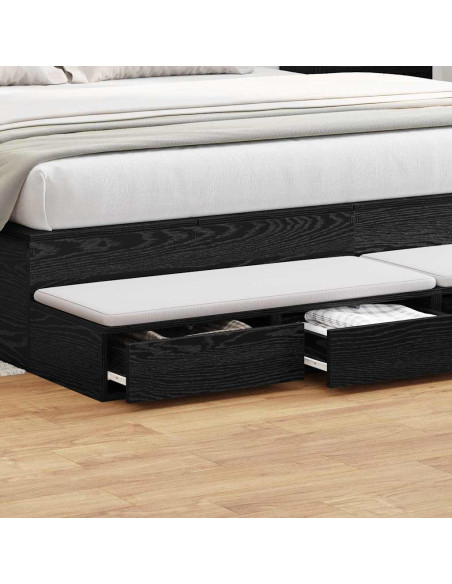 Cassetti per letto Rovere Nero 180 x 36,5 x 16,5 cm