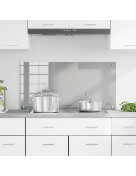 Schienale da cucina Grigio chiaro 100 x 50 cm vetro temperato