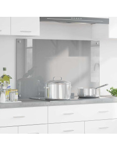 Schienale da cucina Grigio chiaro 100 x 60 cm vetro temperato