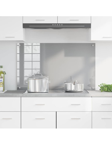Schienale da cucina Grigio chiaro 100 x 60 cm vetro temperato