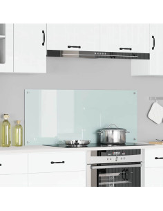 Schienale da cucina Bianco 120 x 50 cm vetro temperato