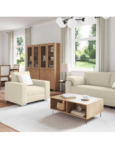 Divano 2 pcs Beige 219 x 80 x 82 cm Tessuto misto lino
