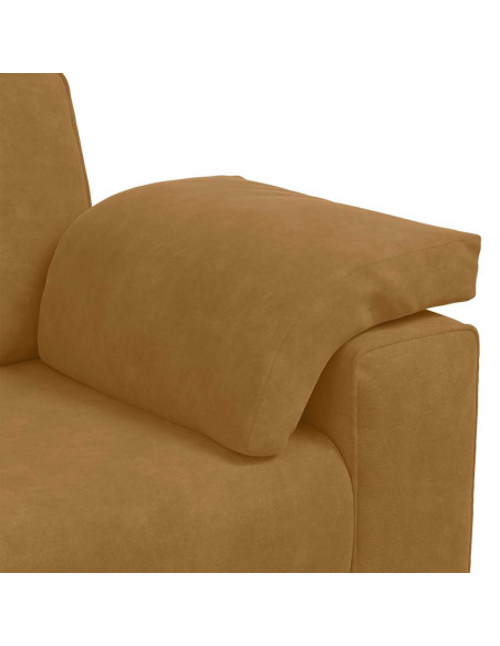 Set di Divani 3 pz con Cuscini Marrone in Velluto