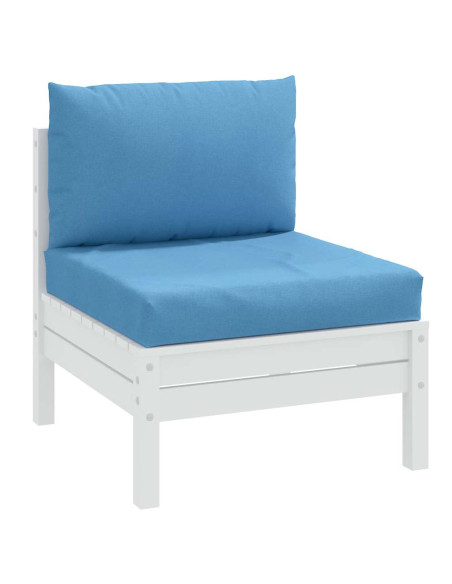 Cuscini per Pallet 2 pz Blu Mélange in Tessuto