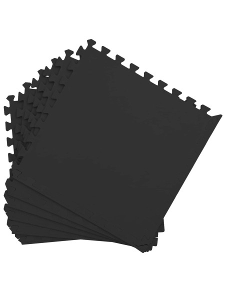 Tappeti 12 pcs Nero 4,32 m² Schiuma EVA