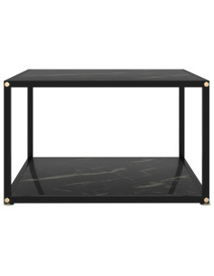 Tavolino da Salotto Nero 60x60x35 cm in Vetro Temperato