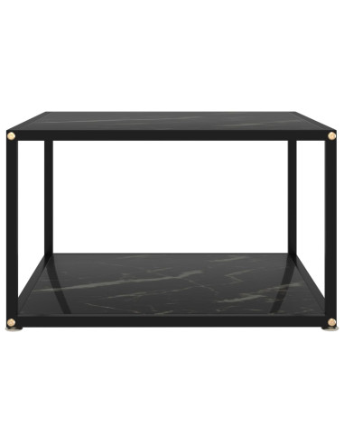 Tavolino da Salotto Nero 60x60x35 cm in Vetro Temperato