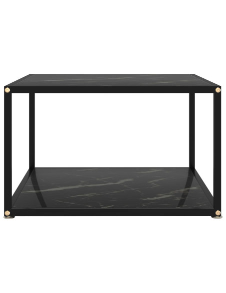 Tavolino da Salotto Nero 60x60x35 cm in Vetro Temperato