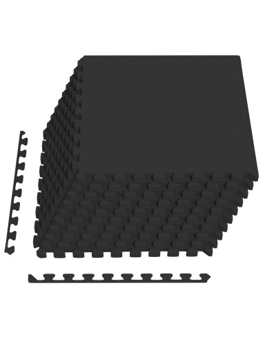 Tappeti 50 pcs Nero 18 m² Schiuma EVA