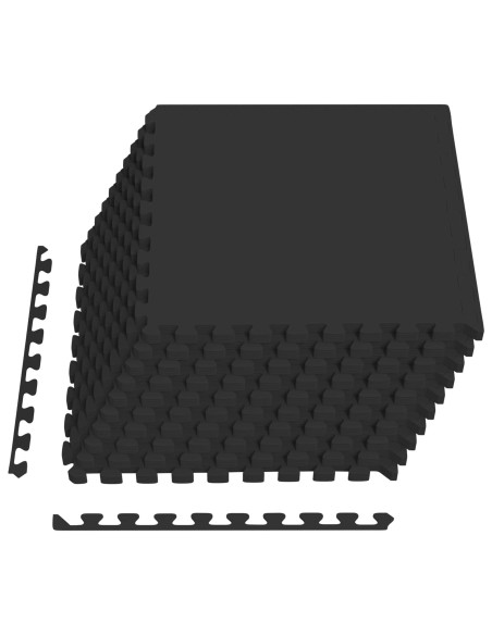 Tappeti 50 pcs Nero 18 m² Schiuma EVA