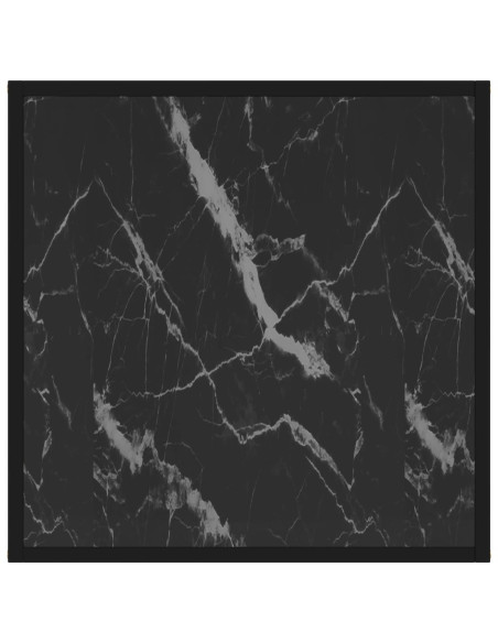 Tavolino da Salotto Nero 60x60x35 cm in Vetro Temperato