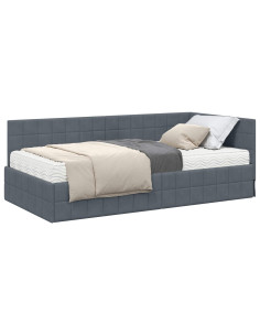 Struttura Letto Angolare con Materasso 2 pcs Grigio Velluto 2