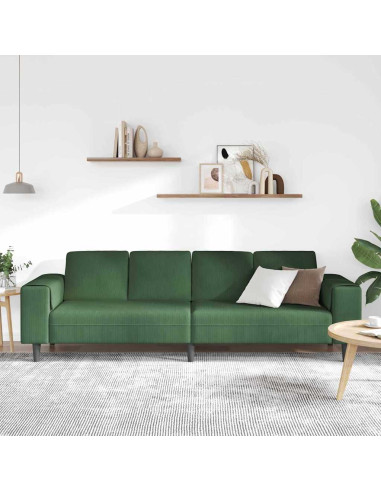 Divano Verde Scuro 250 x 77 x 76 cm Tessuto in Cords