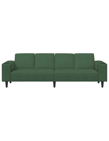 Divano Verde Scuro 250 x 77 x 76 cm Tessuto in Cords