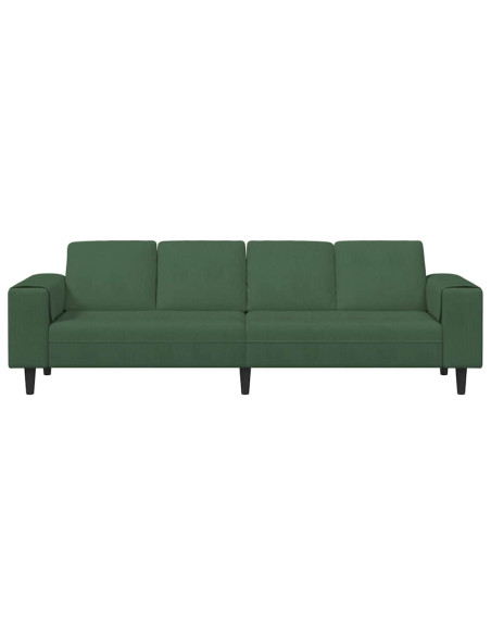 Divano Verde Scuro 250 x 77 x 76 cm Tessuto in Cords