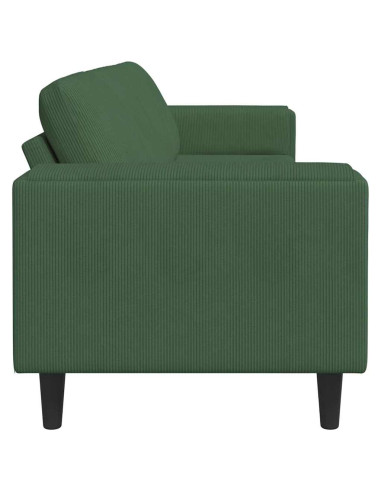 Divano Verde Scuro 250 x 77 x 76 cm Tessuto in Cords