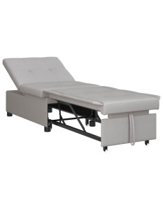 Divano Letto Estraibile Grigio 194 x 50 x 82 cm Tessuto 2