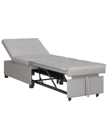Divano Letto Estraibile Grigio 194 x 50 x 82 cm Tessuto