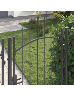 Cancello da giardino Woerden Grigio 200 x 100 cm Acciaio 2