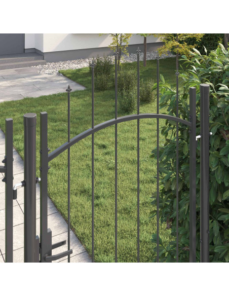 Cancello da giardino Woerden Grigio 200 x 100 cm Acciaio