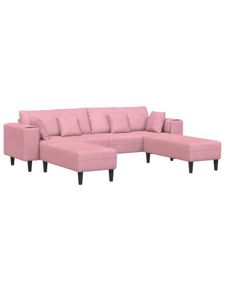Divano 3 pcs Rosa 250 x 188 x 76 cm Velluto