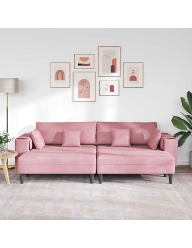 Divano 3 pcs Rosa 250 x 188 x 76 cm Velluto