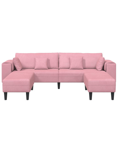 Divano 3 pcs Rosa 250 x 188 x 76 cm Velluto