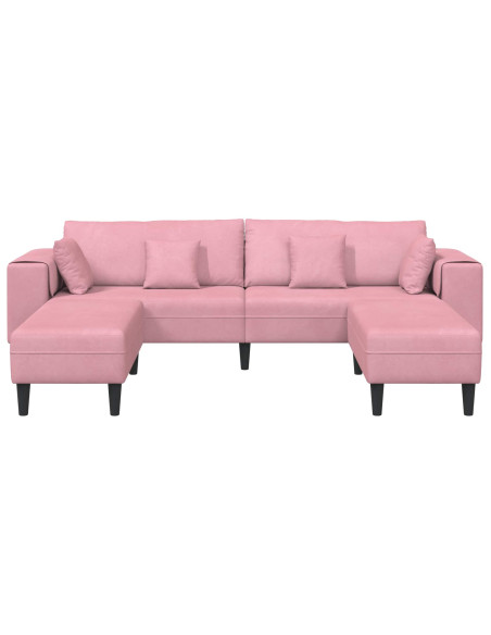 Divano 3 pcs Rosa 250 x 188 x 76 cm Velluto