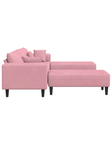 Divano 3 pcs Rosa 250 x 188 x 76 cm Velluto