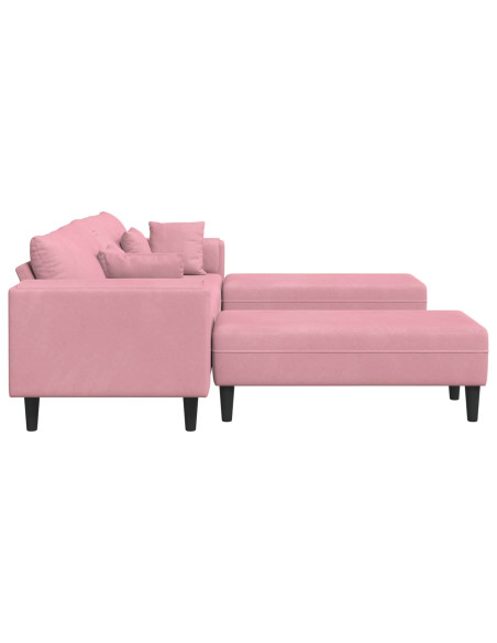 Divano 3 pcs Rosa 250 x 188 x 76 cm Velluto