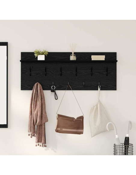 Appendiabiti a muro Rovere Nero 100 x 40 x 12 cm