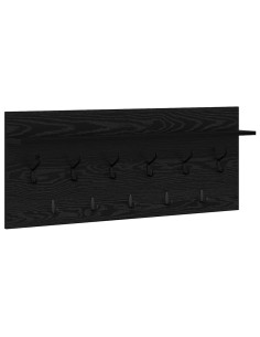 Appendiabiti a muro Rovere Nero 100 x 40 x 12 cm 2