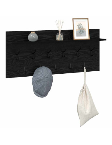 Appendiabiti a muro Rovere Nero 100 x 40 x 12 cm