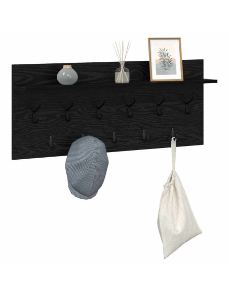 Appendiabiti a muro Rovere Nero 100 x 40 x 12 cm