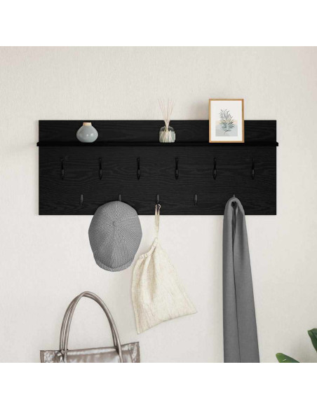 Appendiabiti a muro Rovere Nero 100 x 40 x 12 cm