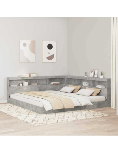 Testata contenitore Grigio cemento 180 cm Legno multistrato