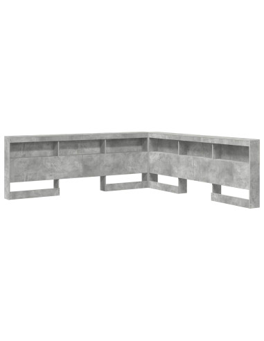 Testata contenitore Grigio cemento 180 cm Legno multistrato