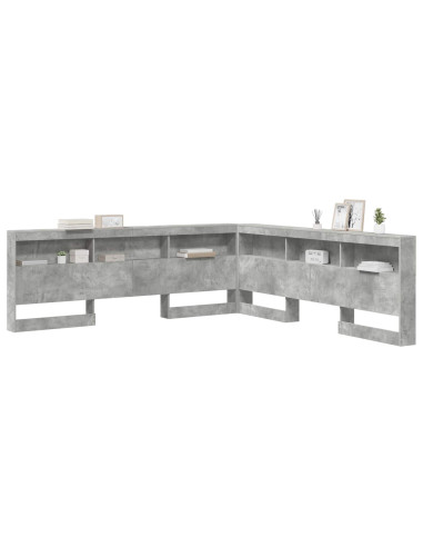 Testata contenitore Grigio cemento 180 cm Legno multistrato