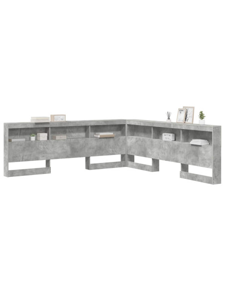 Testata contenitore Grigio cemento 180 cm Legno multistrato
