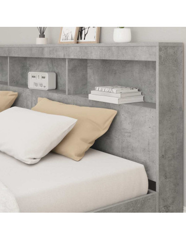 Testata contenitore Grigio cemento 180 cm Legno multistrato