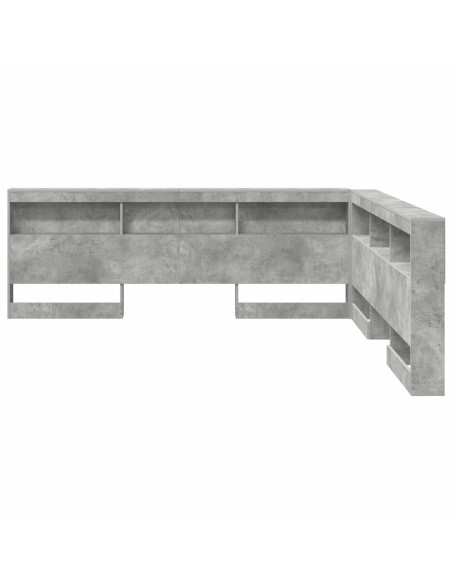 Testata contenitore Grigio cemento 180 cm Legno multistrato