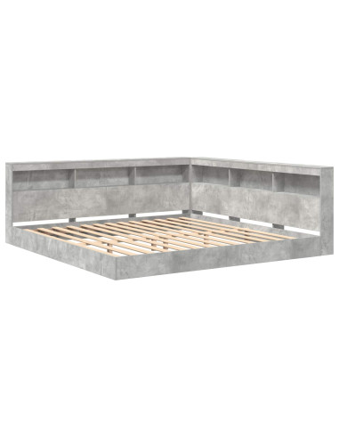 Letto Libreria Grigio cemento 180 x 200 cm Legno multistrato
