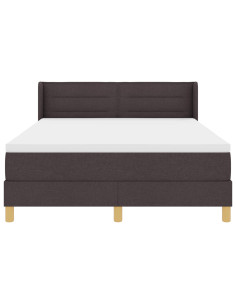 Letto a molle con materasso Marrone Scuro 200 x 140 cm Tessuto 2