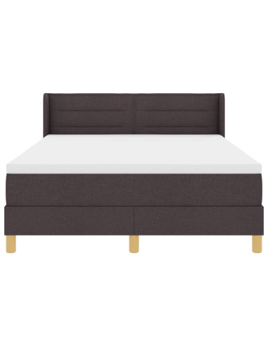 Letto a molle con materasso Marrone Scuro 200 x 140 cm Tessuto