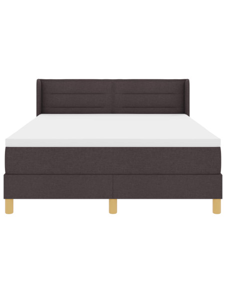 Letto a molle con materasso Marrone Scuro 200 x 140 cm Tessuto