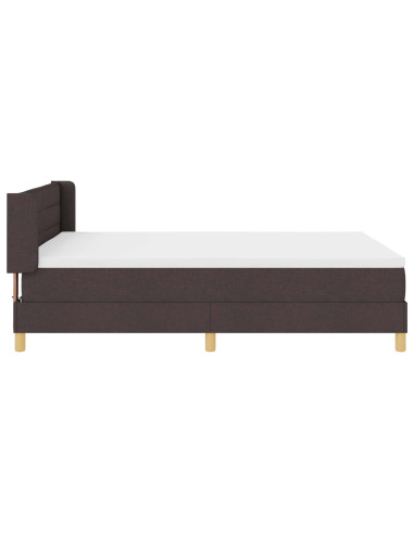 Letto a molle con materasso Marrone Scuro 200 x 140 cm Tessuto