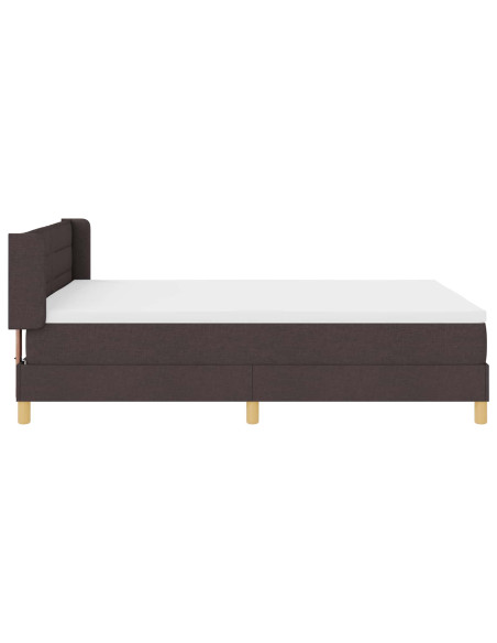 Letto a molle con materasso Marrone Scuro 200 x 140 cm Tessuto