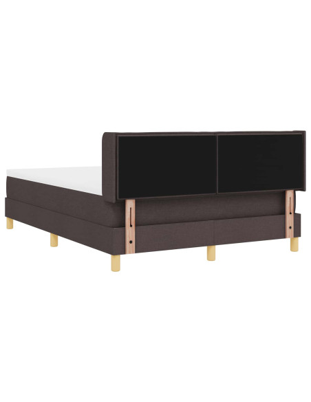 Letto a molle con materasso Marrone Scuro 200 x 140 cm Tessuto