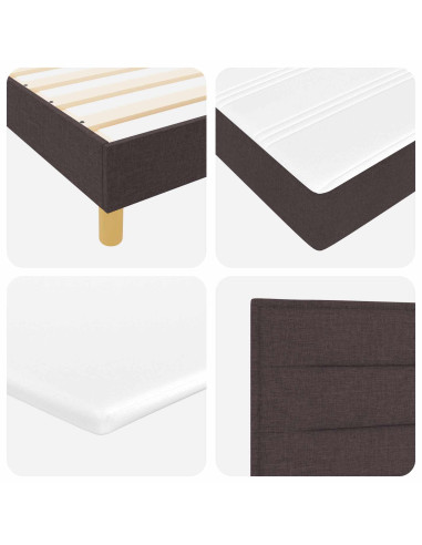Letto a molle con materasso Marrone Scuro 200 x 140 cm Tessuto